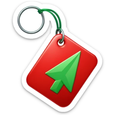 Tag vermelha com uma flecha pra cima verde sticker