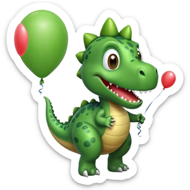 Dinosaure avec un ballon  sticker