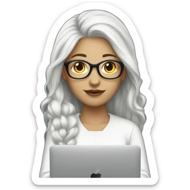 it-programmer-girl-white-hair-with-macbook sticker