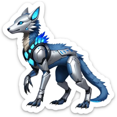 Modern Futuristic Cyborg-Vernid-Sergal-Trico-species by LiLaiRa full body sticker