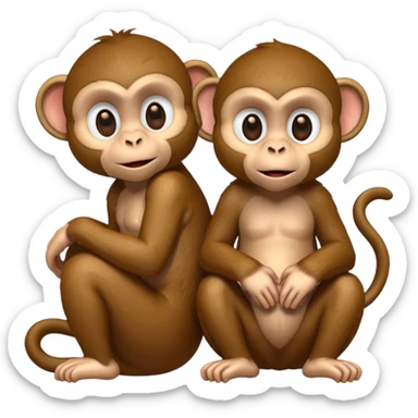 two monkeys chatting sticker