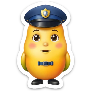 Mango in politie uniform sticker