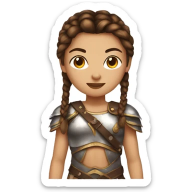 Girl gladiator with braided brown hair and sunglasses sticker