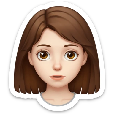 brown haired girl who smells bad sticker