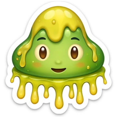a slimy yellow-green stain sticker