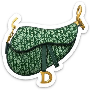 green dior print saddle bag sticker