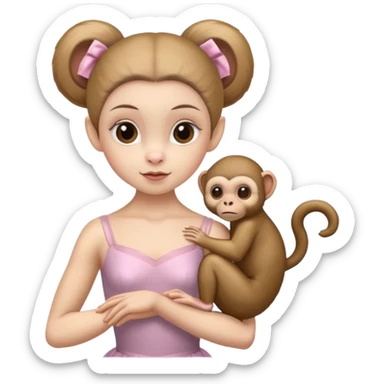 ballerina with a capuchin monkey head sticker