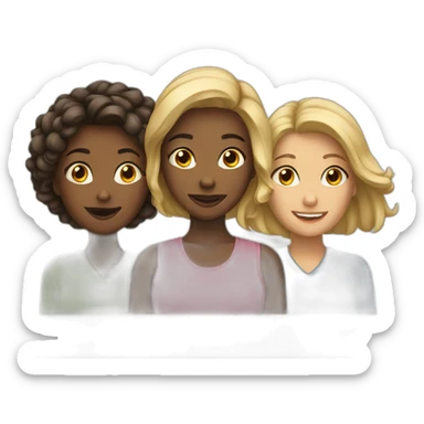 Three female friends  sticker