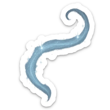 a blue sparkle magic whisp, delicate and airy, with radiant sparkles, on transparent background sticker