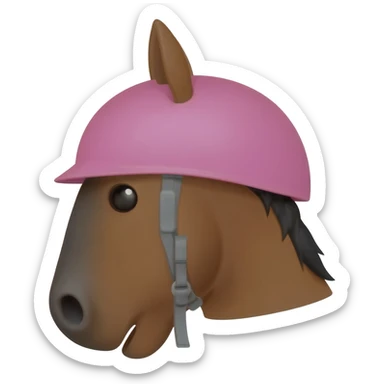 horse head with a pink helmet sticker