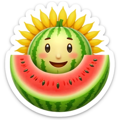 Melon sun splitting open sticker