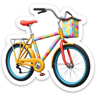 Bike wrapped in wrapping paper sticker