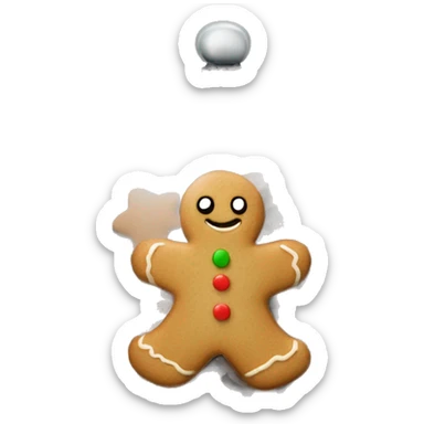 Realistic glass cookie jar with black lid full of gingerbread cookies isolated.  sticker