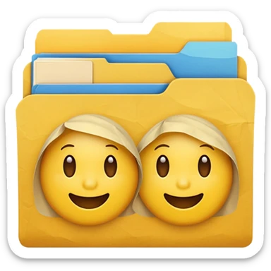 three file folders, classic emoji style sticker