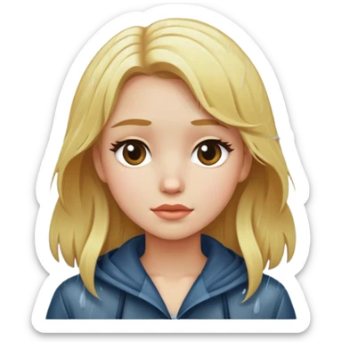 girls with blonde hair in rain sticker