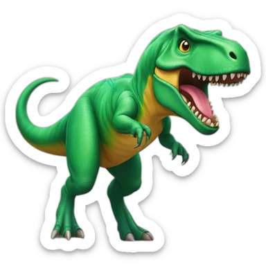 T-Rex flying a kite sticker