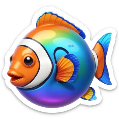 Ball of Goos with Rainbow Clownfish sticker