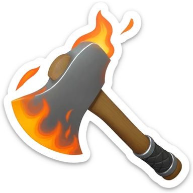 axe on fire sticker