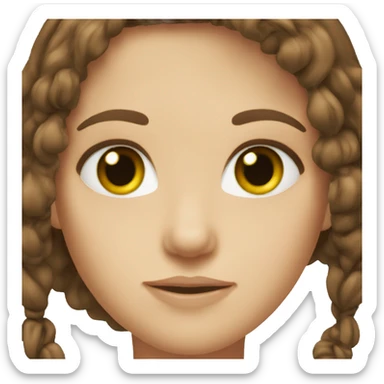 Brown hair girl green eyes sticker