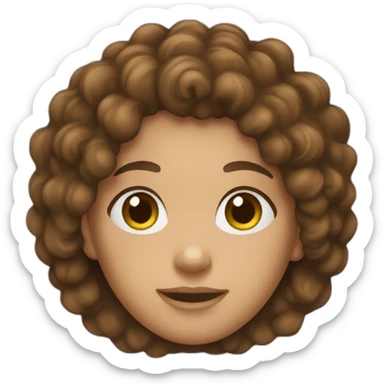 A brunette with curly hair and an average age of 16 years sticker