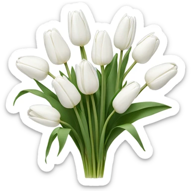 white tulip bouquet  sticker