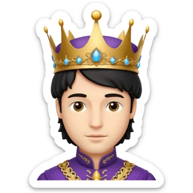 A prince with a hansome face and a hat in his head sticker
