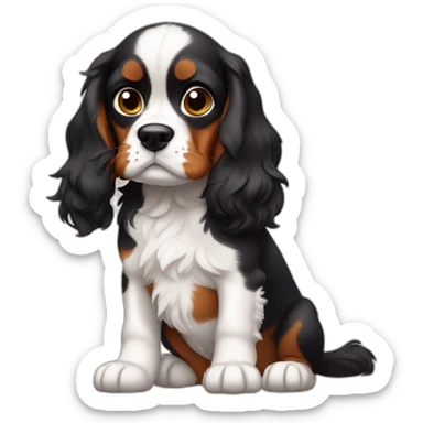 shrugging cavalier puppy sticker