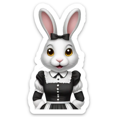 Bunny rabbit in French maids outfit  sticker