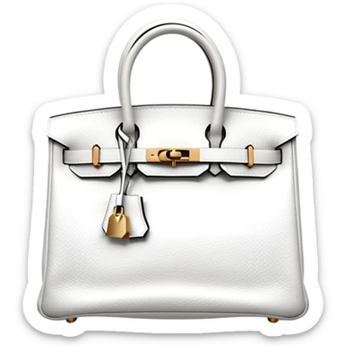 hermes birkin pure white color bag sticker