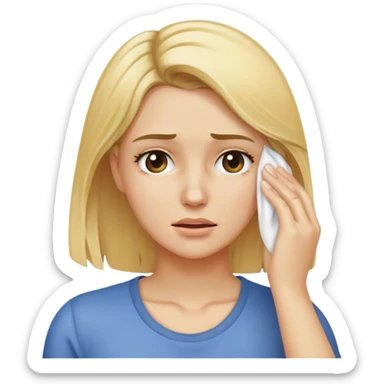 Blonde Woman wiping sweat off face sticker