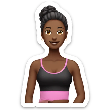 pink pilates princess black sticker