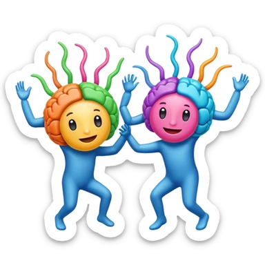 Last two brain cells dancing sticker