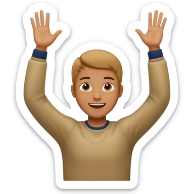 A person with the arms opened like the celebration of bellingham sticker