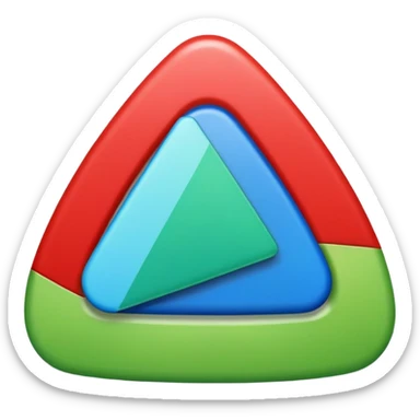 Red triangle , green rectangle , blue oval collage sticker