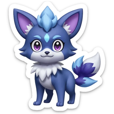 Zorua-Espurr-Meowstic-Fakémon-hybrid-creature (full body)  sticker