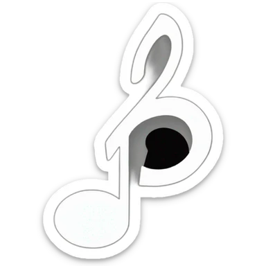 music symbol in white sticker