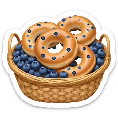 Basket of blueberry bagels  sticker