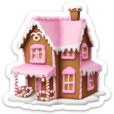 A pink gingerbread house sticker