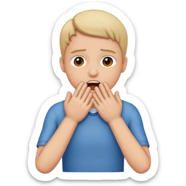 Choking self out emoji using hands sticker