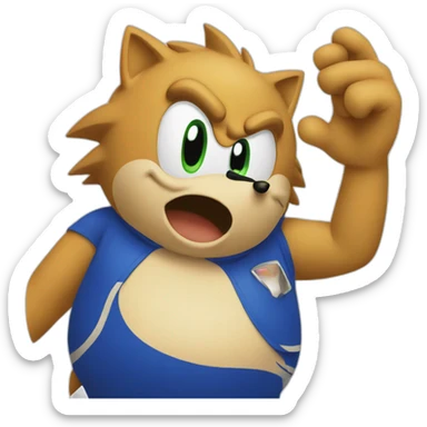 Fat retarded sonic sticker