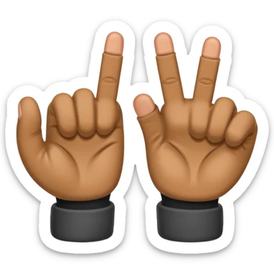 Middle finger emoji wearing fingerless gloves sticker