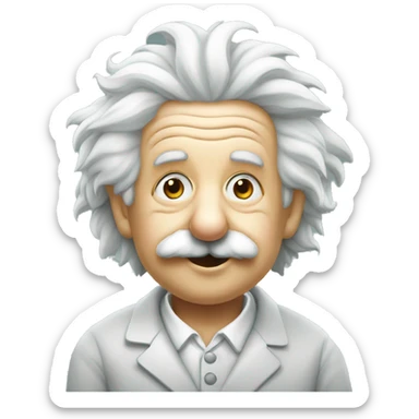 albert einstein with test tube sticker
