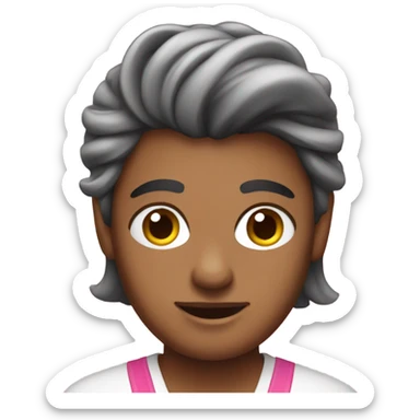 Hairdresser in pink apron  sticker