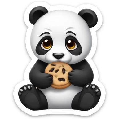 panda eating cookies sticker