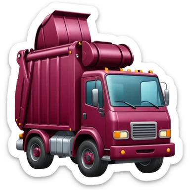 garbage truck burgundy sticker