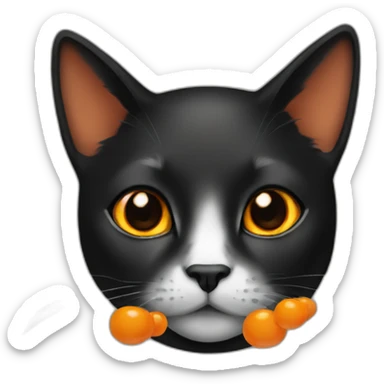 Black female cat with orange spots sticker