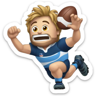 Une crevette qui fait du rugby sticker