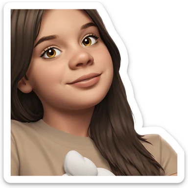 smiling girl with brown hair sticker