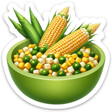 Corn and okra  sticker