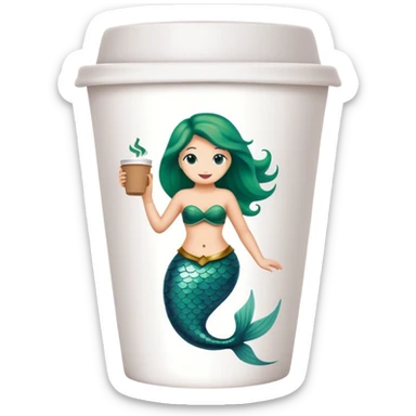 Starbucks coffee cup with green mermaid logo sticker